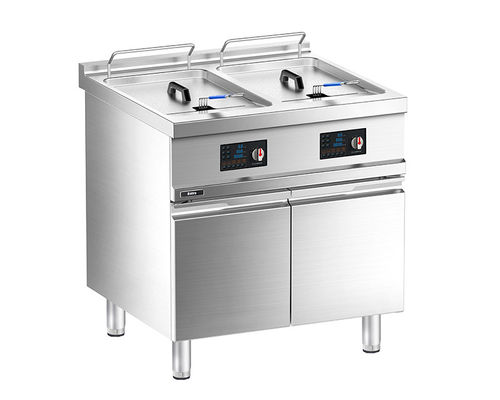 qualidade  Floor Western Electric Double-tank Deep Fryer with Cabinet fábrica