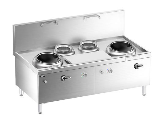 qualidade  Floor Chinese Induction  Double-wok  and Double Bain Marie  Stove with Cabinet fábrica